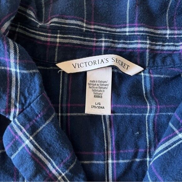 VICTORIA’S SECRET Button Down Flannel Pajama Top Size Large - Picture 4 of 4